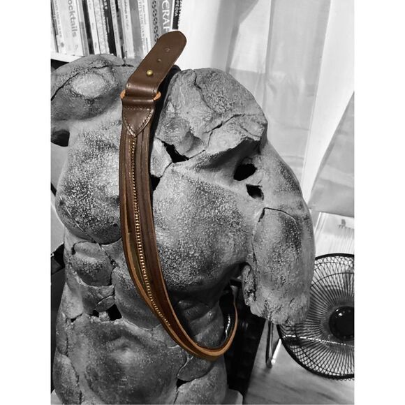 Vintage Brown Split Leather Belt - Picture 1 of 10